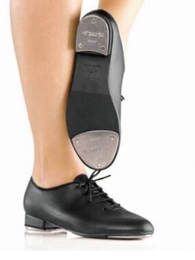 Capezio Black Leather Lace-Up Tap Shoe